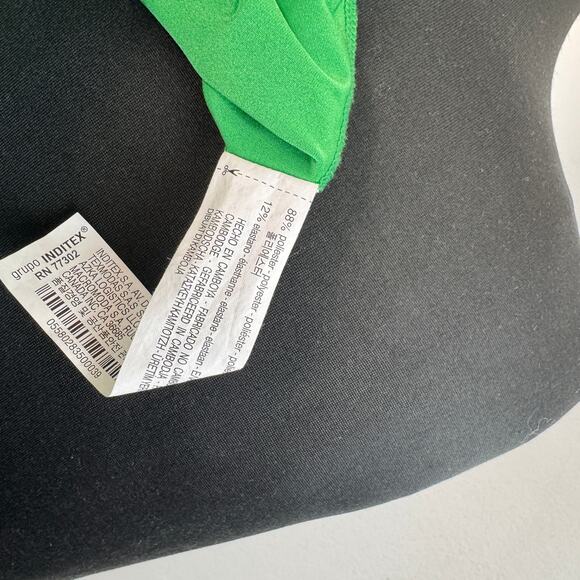 ZARA Green Bustier Bodysuit Stretch Sweetheart Neck Spaghetti Strap Sz M Medium - Picture 6 of 6